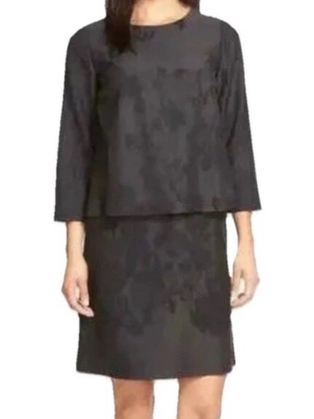 Lafayette 148 Black Floral Jacquard Dress 2